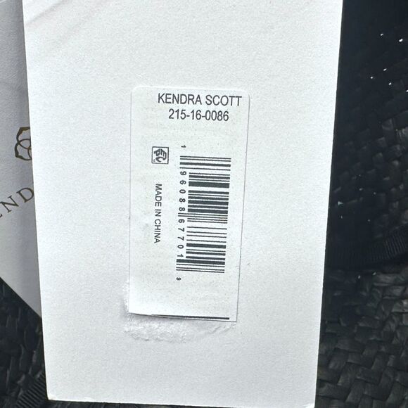 Kendra Scott Lincoln Cattleman Straw Stone Hat - Black / Turquoise - Picture 7 of 7